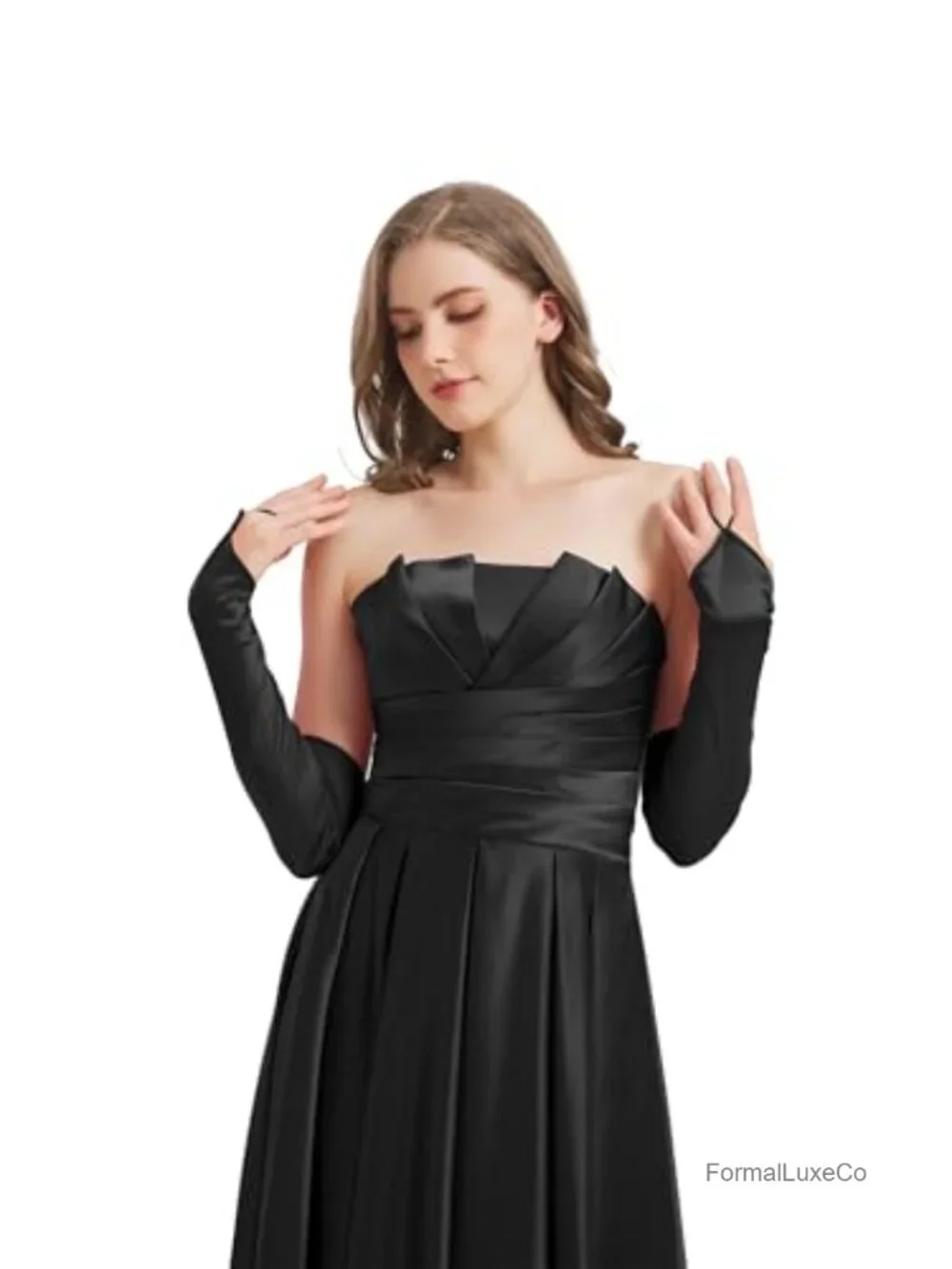 Satin Fingerless Long Gloves Women's Costume Opera Length
